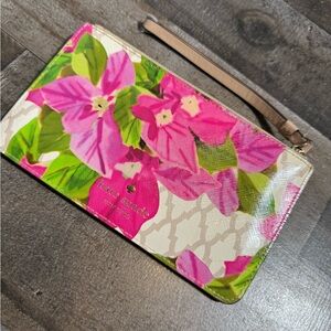 kate spade Floral Wristlet Clutch in Pink & Green